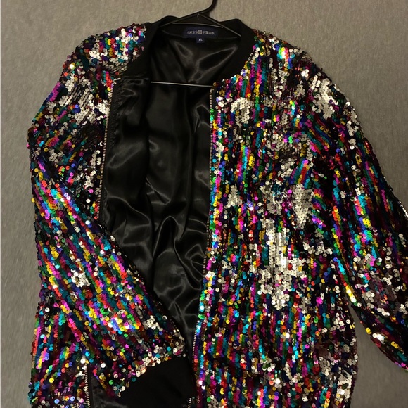 Sequin Embellished Multicolor Jacket - Picture 4 of 5